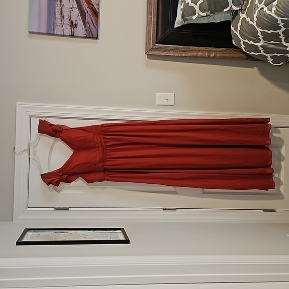 Shein Belle Plus, Orange Ruffle trim chiffon dress , size 18.  Never worn! - Picture 6 of 7